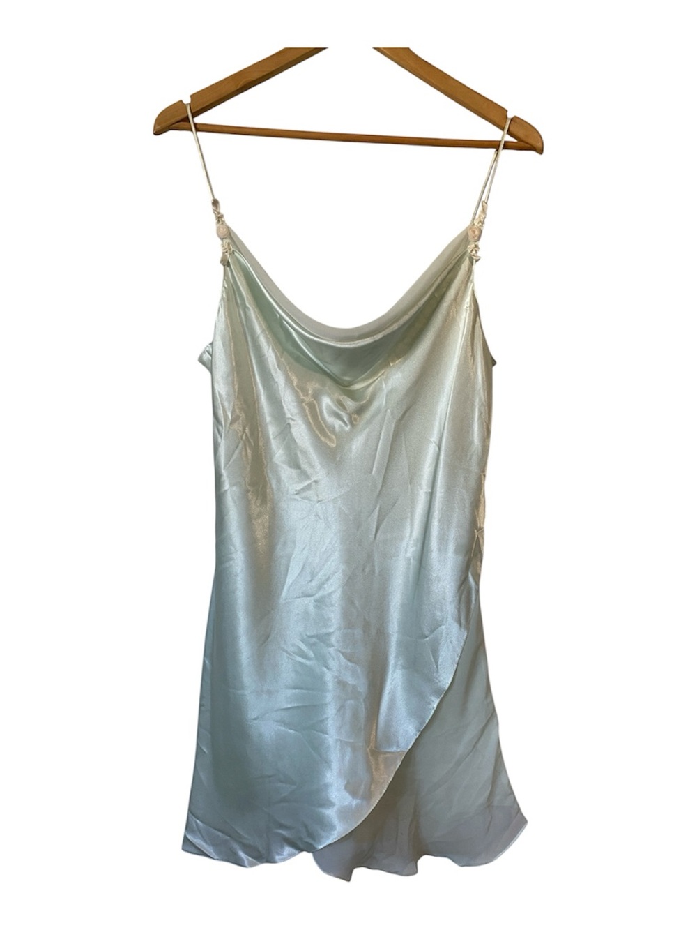 Neiman Marcus Vintage Diane Samandi Satin Cowl Neck Slip Dress Mint Green M